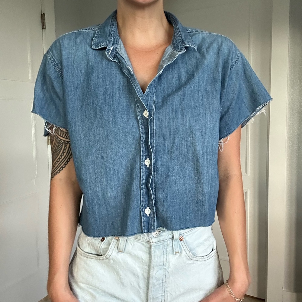 Crop Denim Shirt